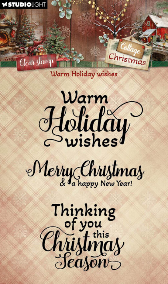 Studiolight, Clear Stamp, Cottage Christmas, Warm Holiday Wishes - SL-CC-STAMP958