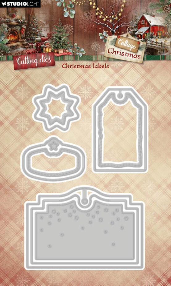 Studiolight, Snijmal, Cottage Christmas, Christmas Labels - SL-CC-CD1115