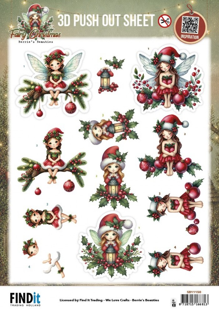 Berrie's Beauties, 3D Push-Out, Fairy Christmas, Christmas Fairy - SB11150