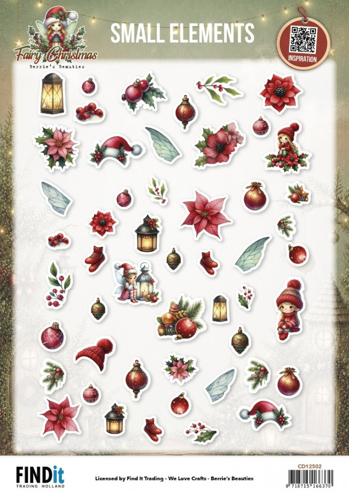 Berrie's Beauties, Knipvel, Fairy Christmas, Small Elements - CD12502