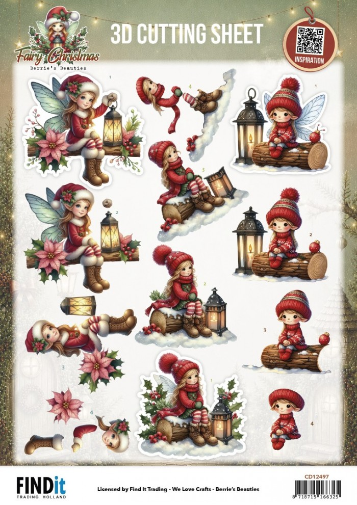 Berrie's Beauties, 3D Knipvel, Fairy Christmas, Lantern - CD12497