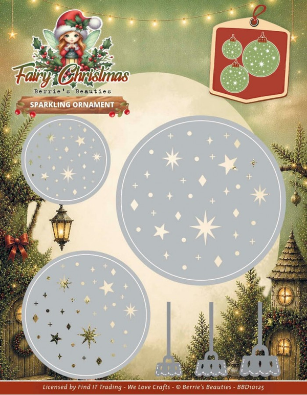Berrie's Beauties, Snijmal, Fairy Christmas, Sparkling Ornaments - BBD10125