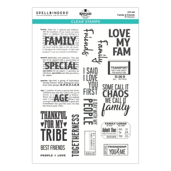 Spellbinders, KeepSake Studio by Esther Glas, Clear Stamp, Family & Friends - STP-281