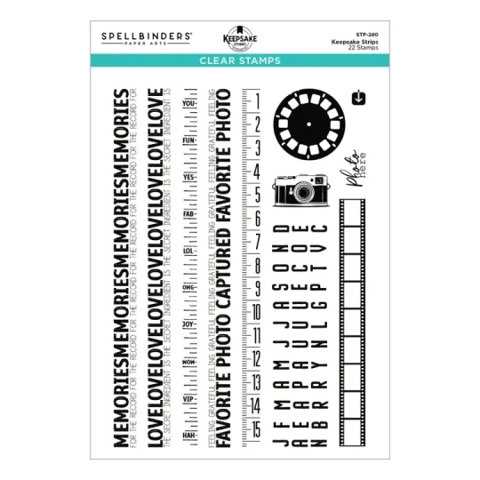 Spellbinders, KeepSake Studio by Esther Glas, Clear Stamp, Keepsake Strips - STP-280