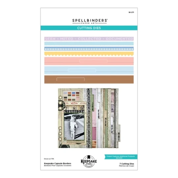 Spellbinders, KeepSake Studio by Esther Glas, Snijmal, Keepsake Capsule Borders - S6-271