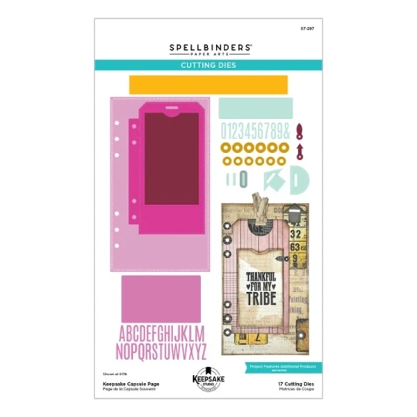 Spellbinders, KeepSake Studio by Esther Glas, Snijmal, Keepsake Capsule Page - S7-297