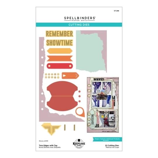 Spellbinders, KeepSake Studio by Esther Glas, Snijmal, Torn Edges with Tag - S7-298