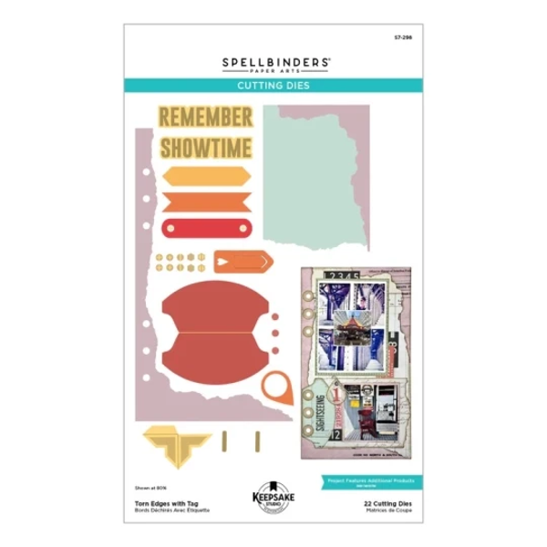 Spellbinders, KeepSake Studio by Esther Glas, Snijmal, Torn Edges with Tag - S7-298