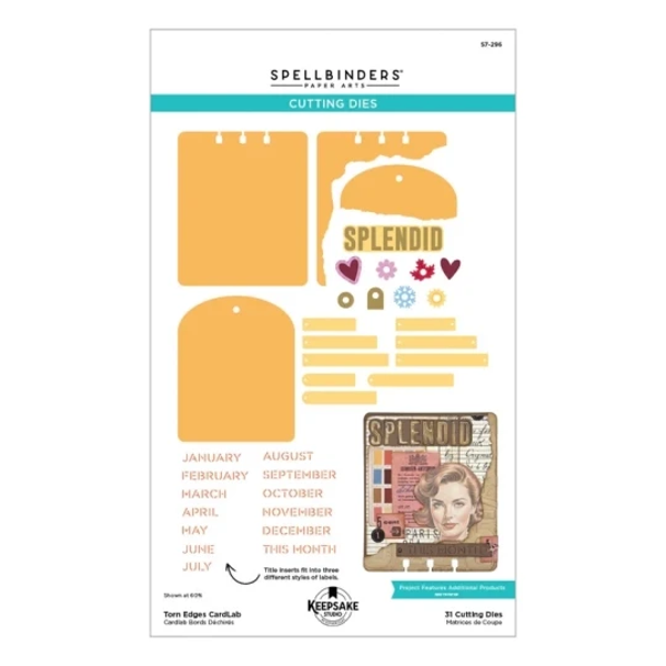 Spellbinders, KeepSake Studio by Esther Glas, Snijmal, Torn Edges CardLab - S7-296