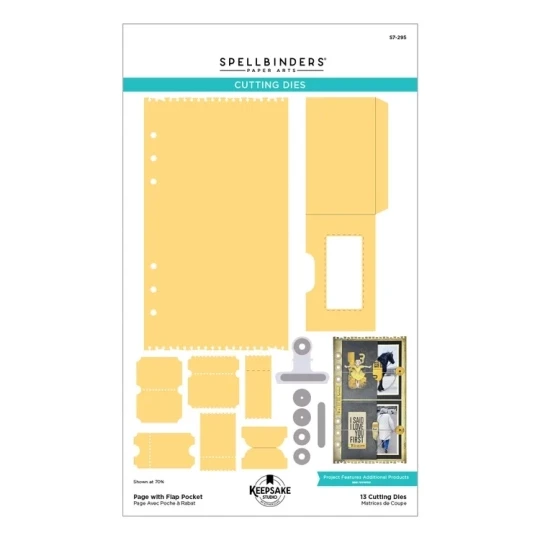 Spellbinders, KeepSake Studio by Esther Glas, Snijmal, Page with Flap Pocket - S7-295