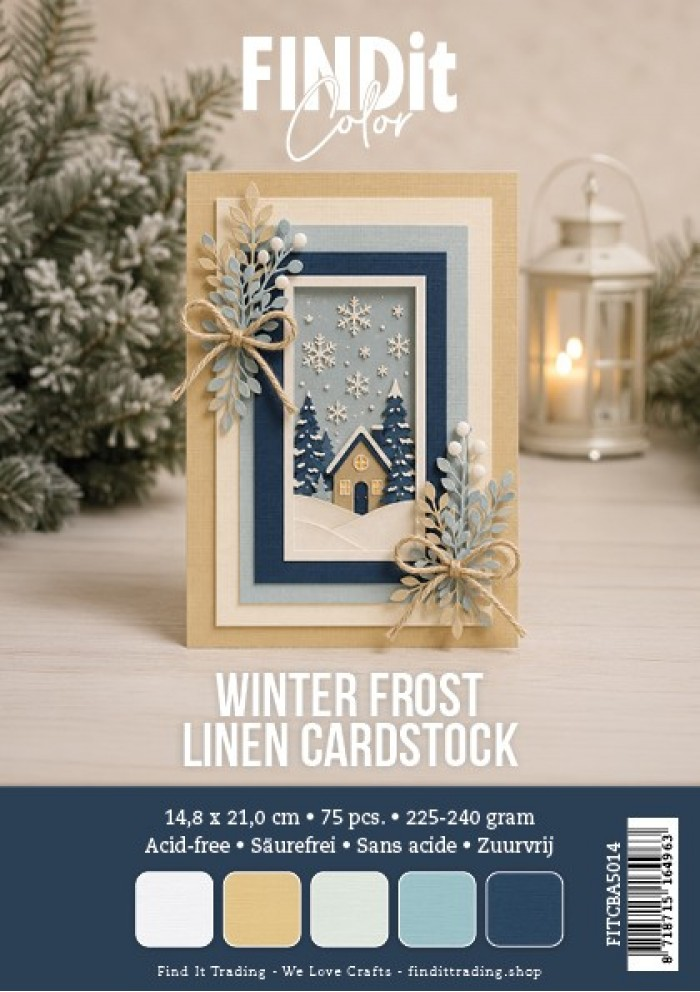 Find it Color, Linnen Cardstock Pack A5, Winter Frost - FITCBA5014