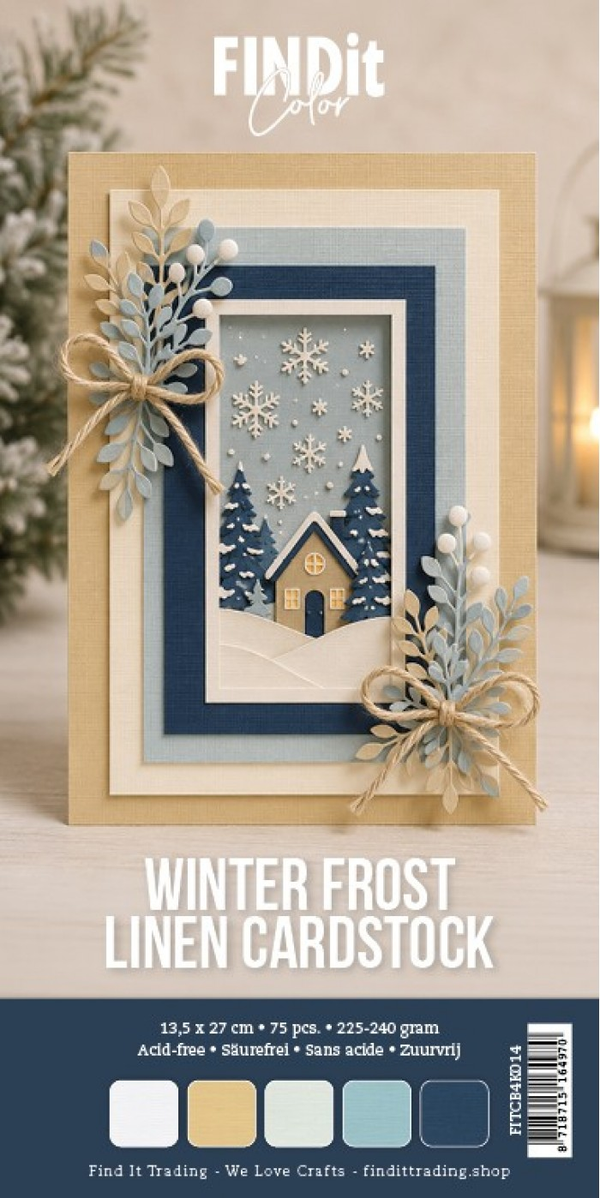 Find it Color, Linnen Cardstock Pack 4K, Winter Frost - FITCB4K014