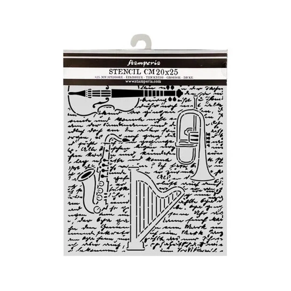 Stamperia, Thick Stencil, Symphony, Violin, Trumpet, Harp - KSTD212