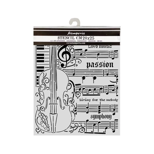 Stamperia, Thick Stencil, Symphony, Violin- KSTD210