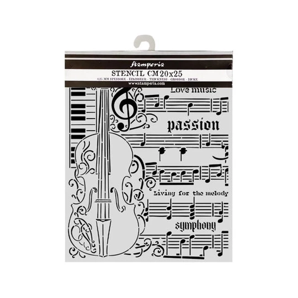 Stamperia, Thick Stencil, Symphony, Violin- KSTD210