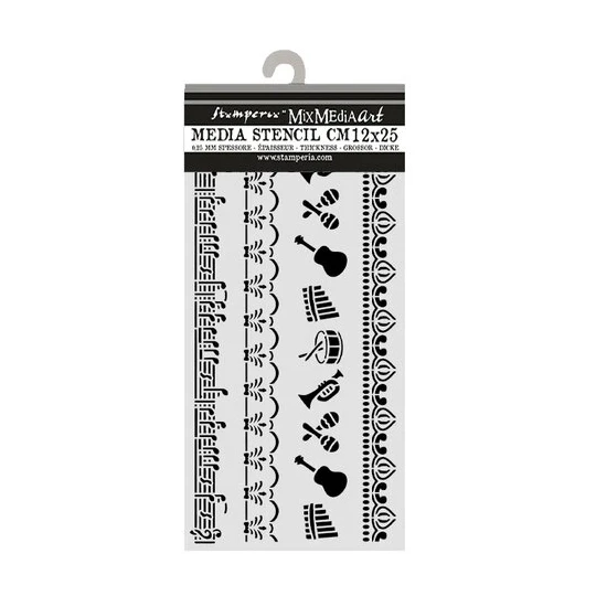 Stamperia, Thick Stencil, Symphony, Borders - KSTDL165