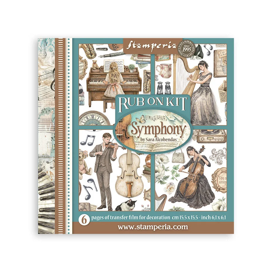 Stamperia, Rub-On Assortment, Symphony, 15,5 x 15,5 cm - DFLRBX16