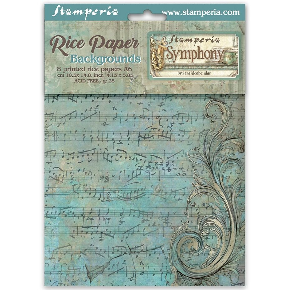 Stamperia, Rice Paper Selection, Symphony, Backgrounds, A6  - DFSAK6055