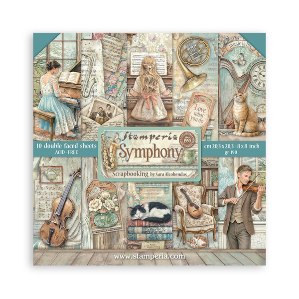 Stamperia, Paperpad, Symphony, 8x8 inch - SBBS144