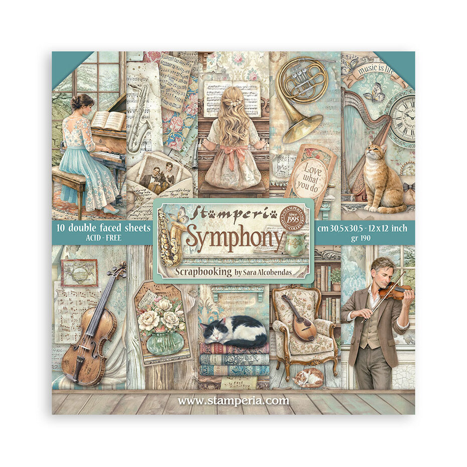 Stamperia, Paperpad, Symphony, 12x12 inch - SBBL188