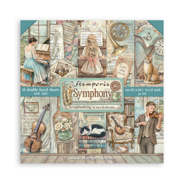 Stamperia, Paperpad, Symphony, 12x12 inch - SBBL188