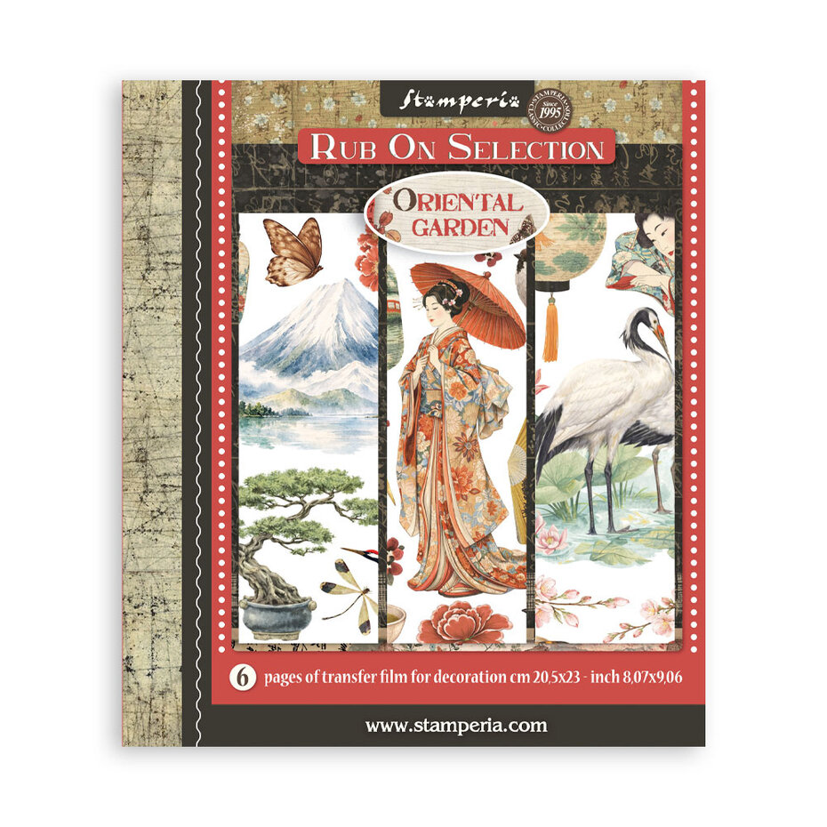 Stamperia, Rub-On Assortment, Oriental Garden, 20,5 x 23 cm - DFLRBXG11