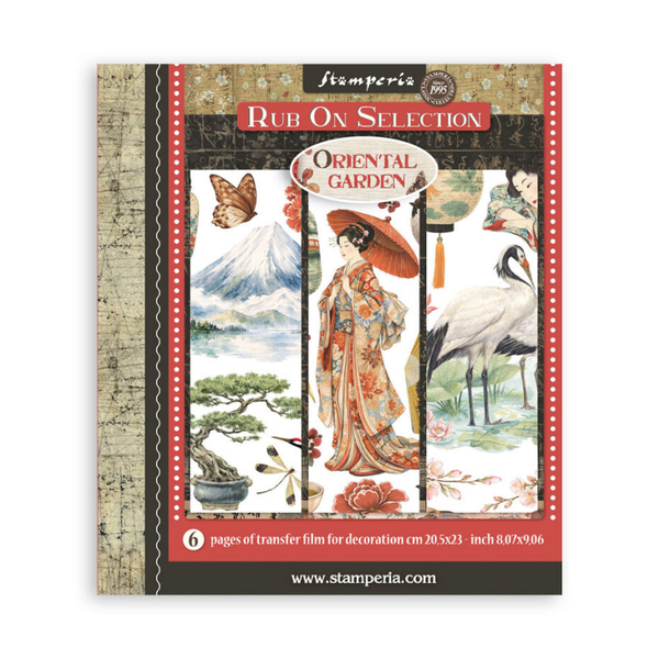 Stamperia, Rub-On Assortment, Oriental Garden, 20,5 x 23 cm - DFLRBXG11