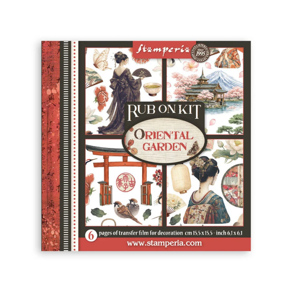 Stamperia, Rub-On Assortment, Oriental Garden, 15,5 x 15,5 cm - DFLRBX19