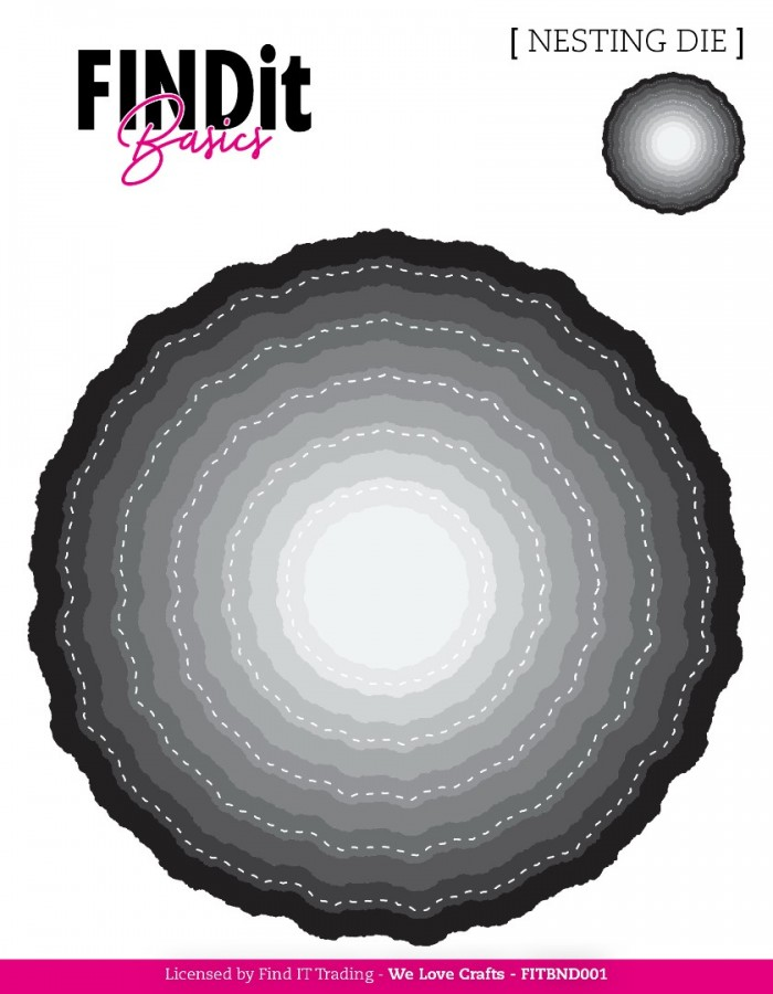 Find it Basics, Nesting Dies, Stitched Wavey Circles - FITBND001