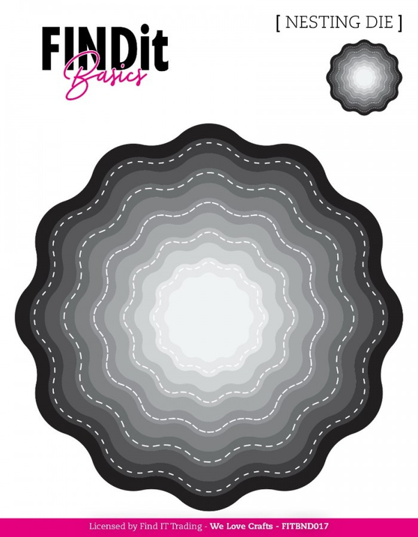 Find it Basics, Nesting Dies, Stitched Wavy Bloom - FITBND017