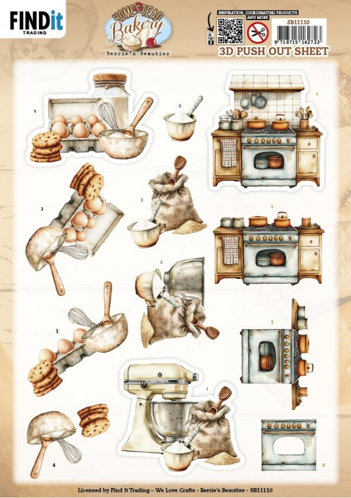 Berrie's Beauties, 3D Pushout , Homestead Bakery, Kitchen Prep - SB11110