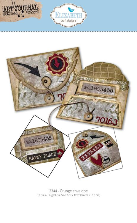 Elizabeth Craft Design, Snijmal, Grunge Envelope - 2344
