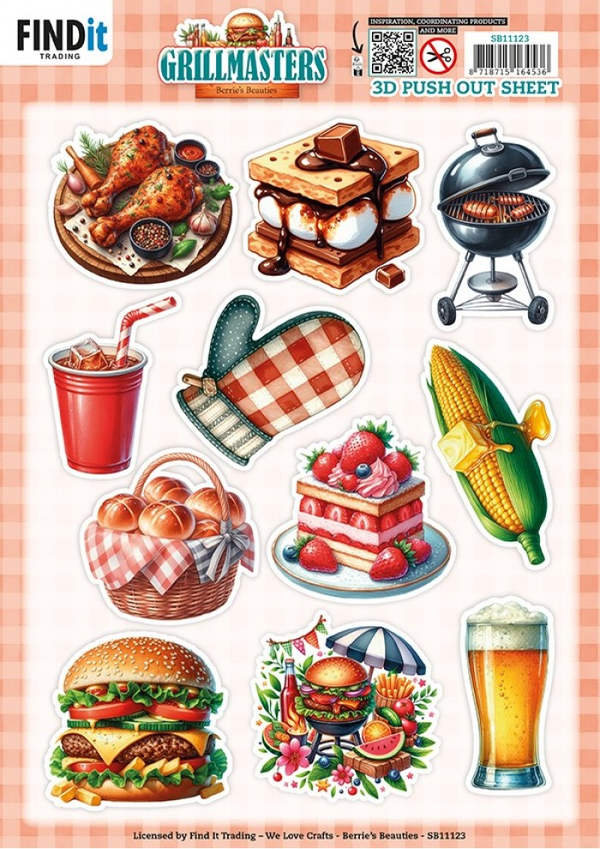 Berrie's Beauties, 3D Push Out, Grillmasters, Assorti - SB11123