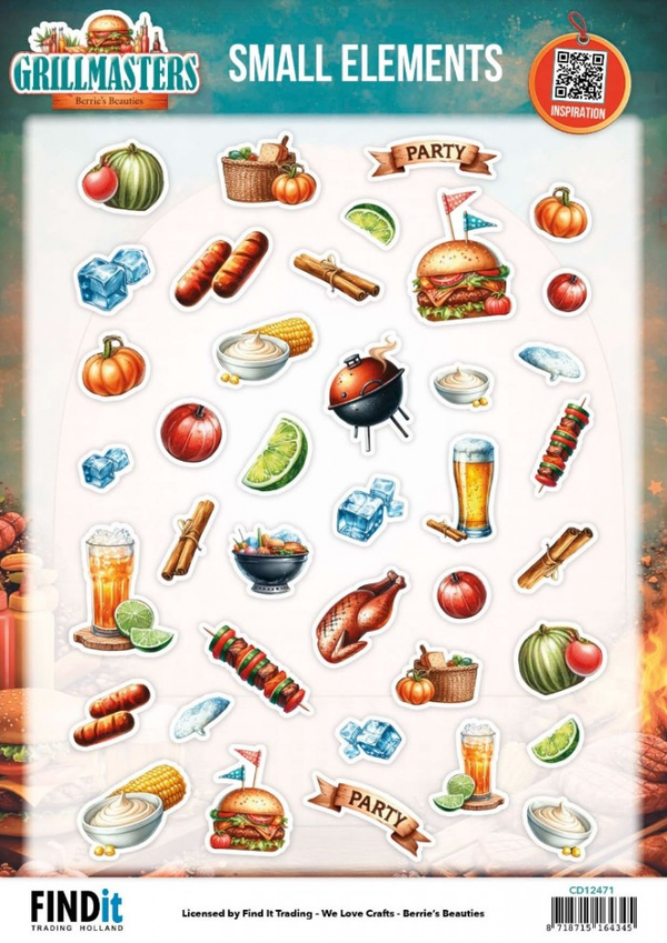 Berrie's Beauties, 3D Knipvel, Grillmasters, Small Elements - CD12471
