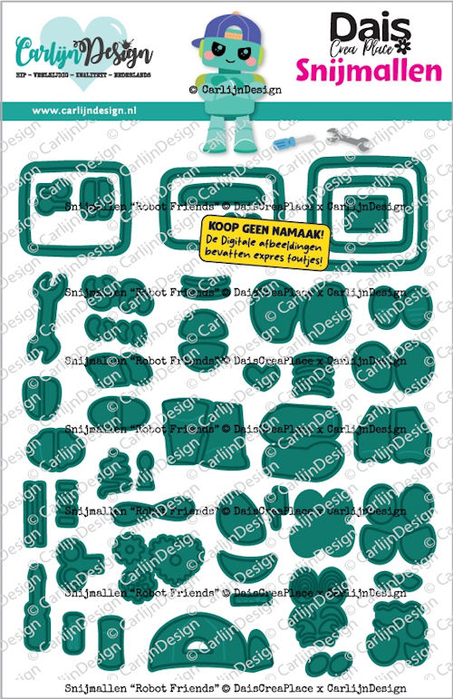 Carlijn Design, Snijmal, Robot Friends - CDSN-0384
