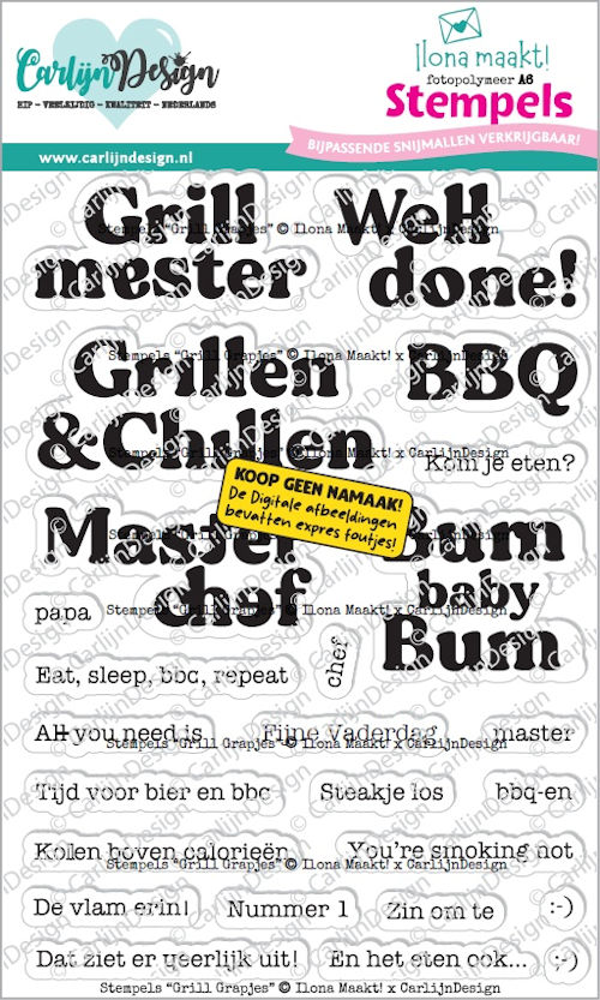 Carlijn Design, Clear Stamp, Grill Grapjes - CDST-0178