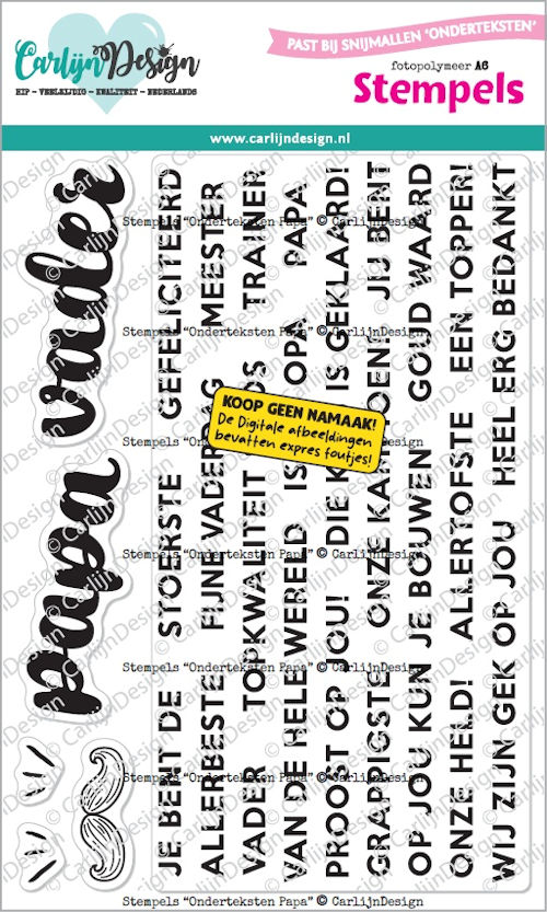 Carlijn Design, Clear Stamp, Onderteksten voor Papa - CDST-0179