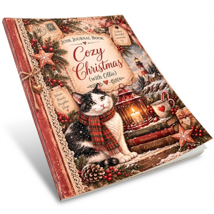 Jenine´s Art Studio, Junk Journal Book, Ollie, Cozy Christmas - JAS-OLL-JJB-001