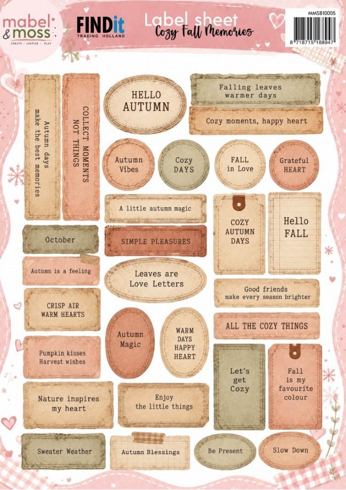 Mabel & Moss, Label Sheet, Cozy Fall Memories - MMSB10005