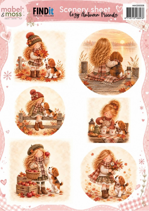 Mabel & Moss, Scenery Sheet, Cozy Autumn Friends - MMSB10008