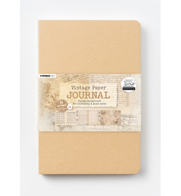 PRE-ORDER - Jenine's Mindful Art, Vintage Paper Journal, A4 - JMA-ES-JOUR33