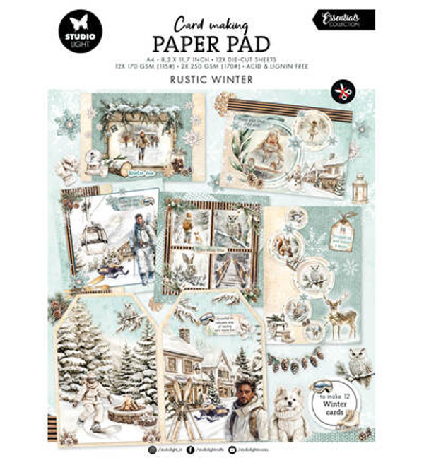 Studiolight, Cardmaking Paperpad, Rustic Winter - SL-ES-CMP45