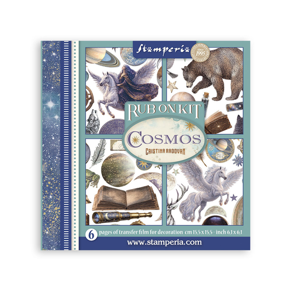 Stamperia, Rub On Kit, Cosmos, 15,5 x 15,5 cm - DFLRBX22
