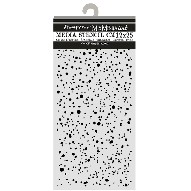 Stamperia, Mask Stencil, Cosmos, Ink Spots, 12 x 25 cm - KSTDL174