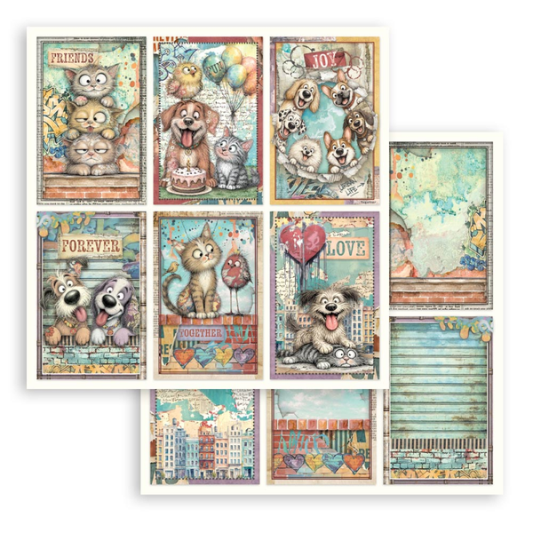 Stamperia, Scrapbookvel, Furry Friends 2 , 6 cards - SBB1171