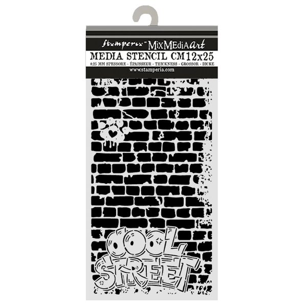 Stamperia, Mask Stencil, Furry Friends 2 , Cool Street Bricks - KSTDL181