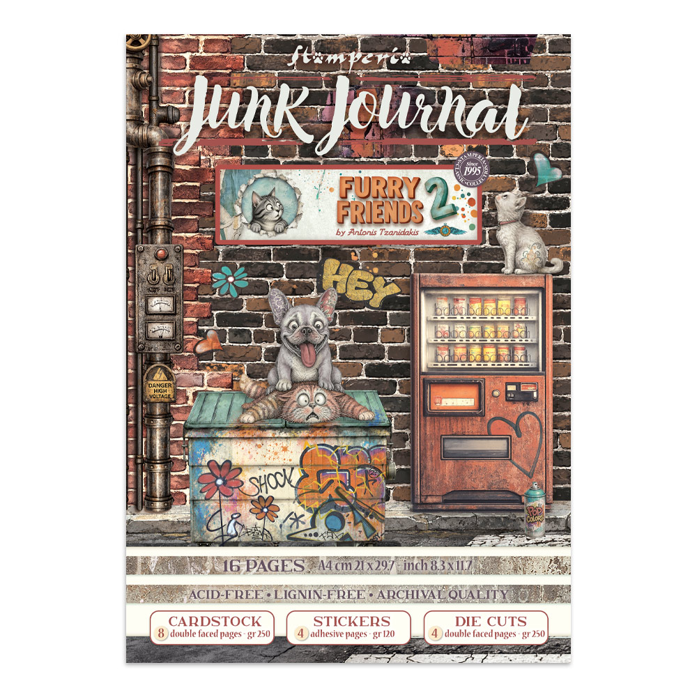 Stamperia, Junk Journal Book, Furry Friends 2 - SBJK33
