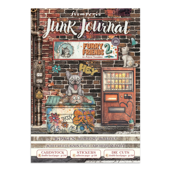 Stamperia, Junk Journal Book, Furry Friends 2 - SBJK33