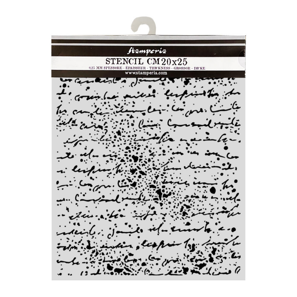 Stamperia, Mask Stencil, Cosmos , Handwriting, 20x25 cm - KSTD219