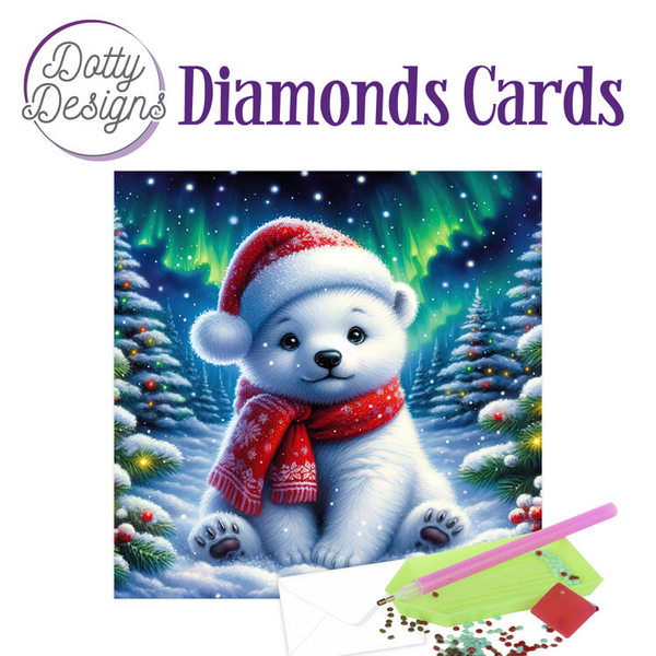 Dotty Designs, Diamond Cards, Northern Lights Christmas Bear - DDDC1238